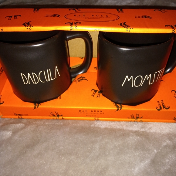 Rae Dunn Other - Rae Dunn Momster and Dadcula Halloween mug set